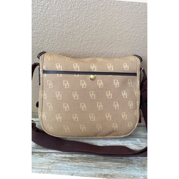 Vintage 1990s/Y2K Dooney & Bourke Small Logo Canvas Messenger Bag Made in USA - Picture 9 of 16